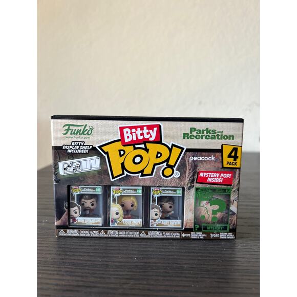 SEALED PARKS & REC BITTY Ron Leslie Knope Andy Funko Pop 4-Pack W/ Mystery Chase - Picture 1 of 2